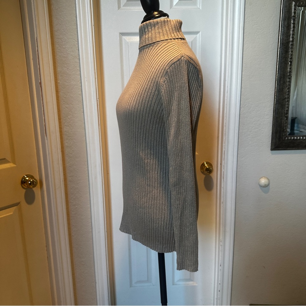 Tan Metallic Thread Sweater - Picture 4 of 9